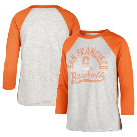 Women's Fanatics Branded Navy/Orange Houston Astros True Classic League  Diva Pinstripe Raglan V-Neck T