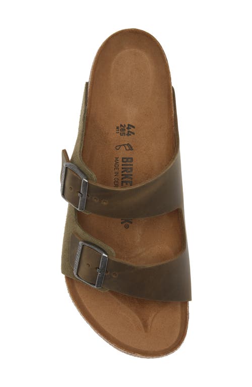 Shop Birkenstock Arizona Soft Slide Sandal In Thyme