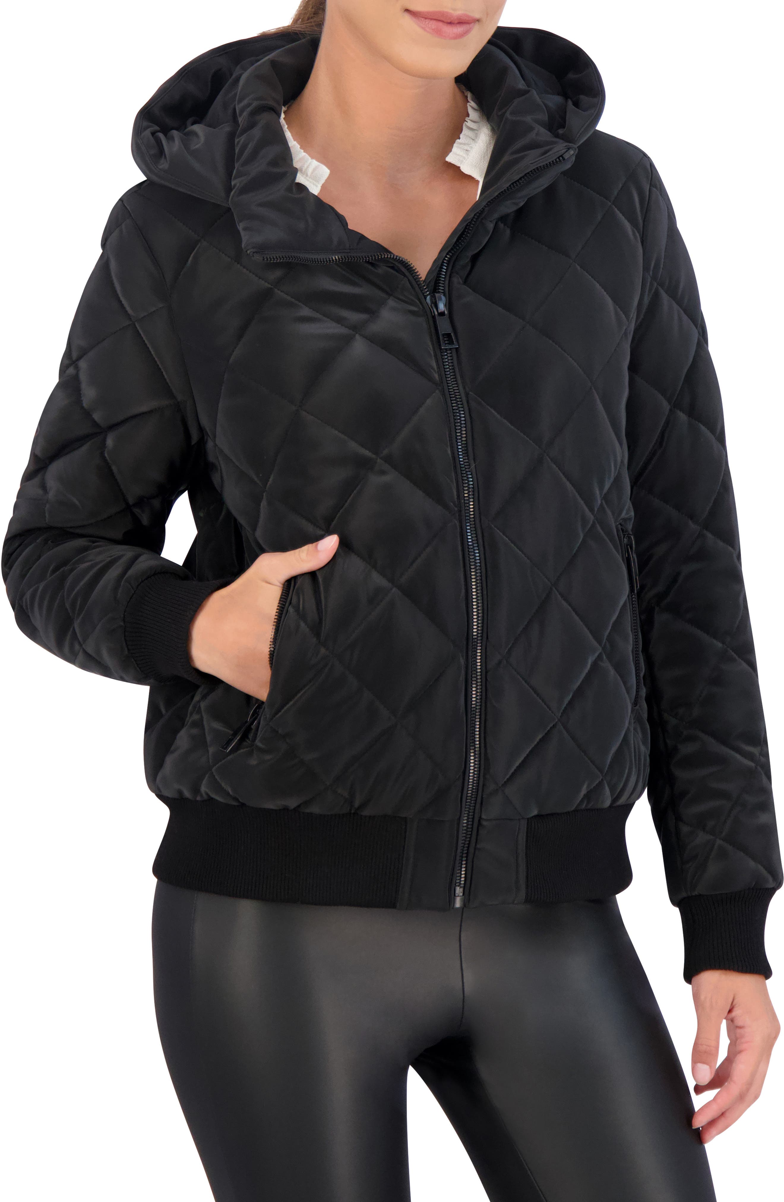 Ookie & Lala Water Resistant Hooded Quilted Bomber Jacket Nordstromrack