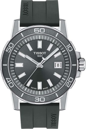 Tissot Supersport Qua Silicone Strap Watch 44mm Nordstrom