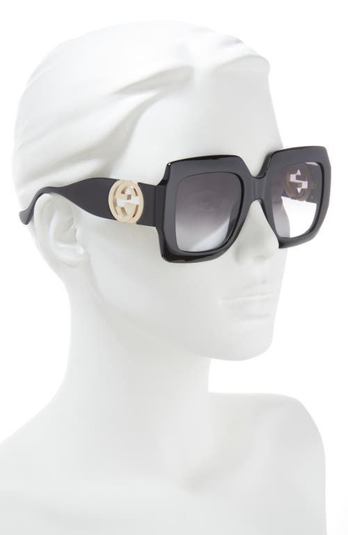 Gucci 54mm Square Sunglasses In Black Black Grey