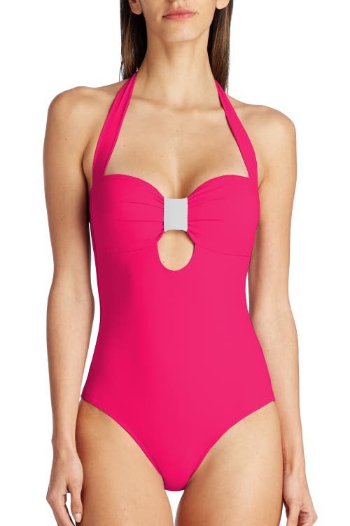 Shop Valimare Sicily Bow-style One-piece Swimsuit In Fuscia