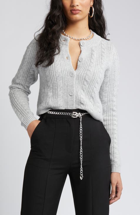 Lady Luxury Design Fashion Knit Cardigan Winter Women Coat Sweater