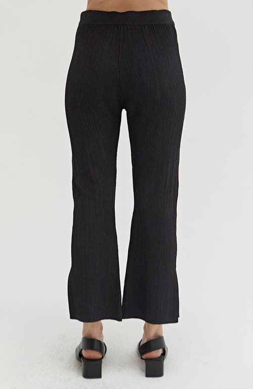 Shop Crescent Textured Cropped Knit Pants In Black