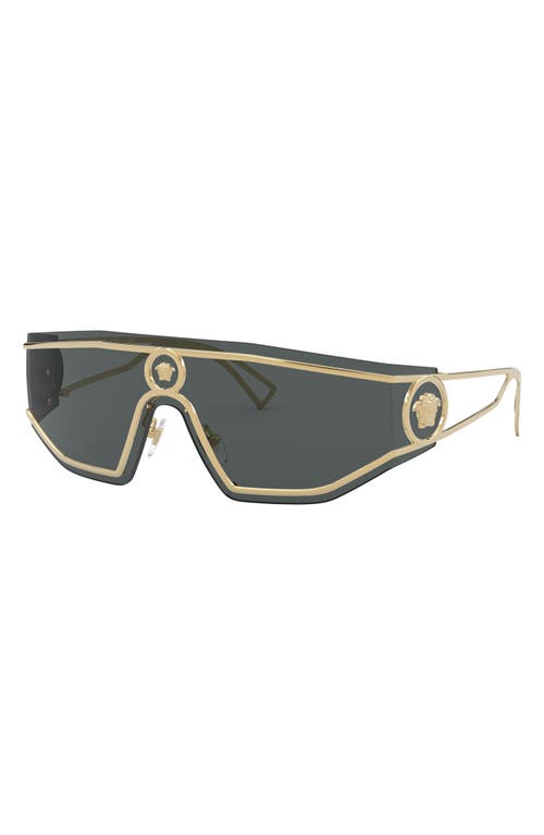Versace V-powerful Shield Sunglasses In Gold/grey