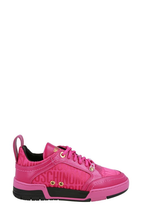 Moschino Monochrome Low Top Sneaker In Fuchsia