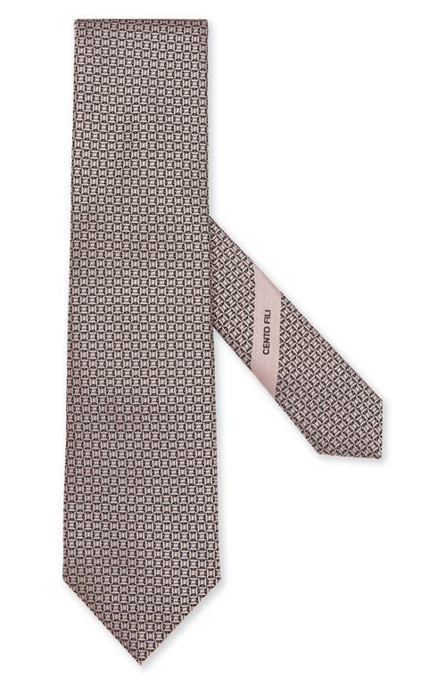 Cento Fili Geometric Silk Tie in Pink