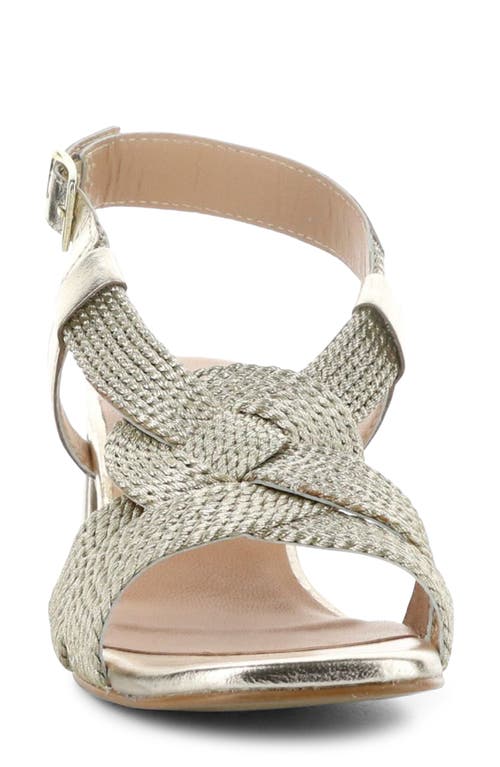 Bos. & Co. Upbeat Block Heel Slingback Sandal In Gold Leather/rope