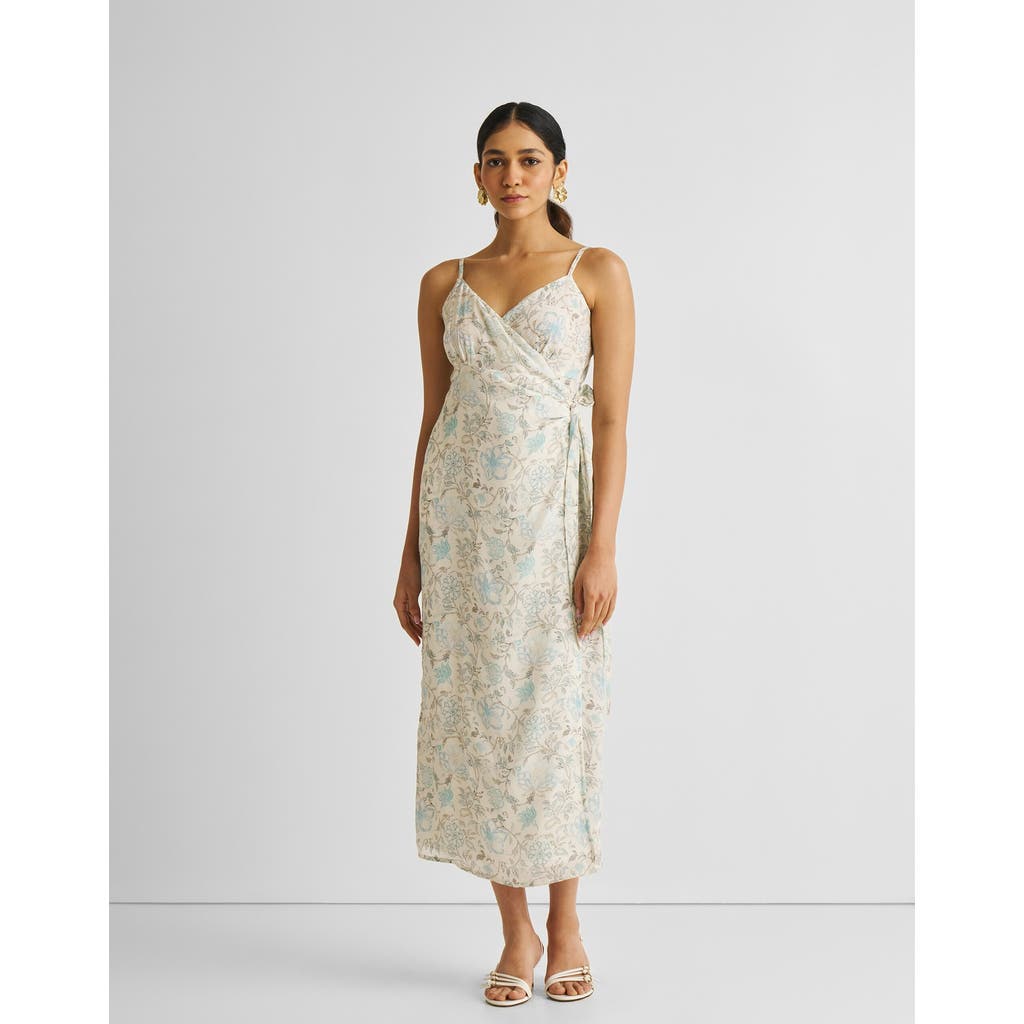 Reistor Strappy Wrap Dress In Lily Love