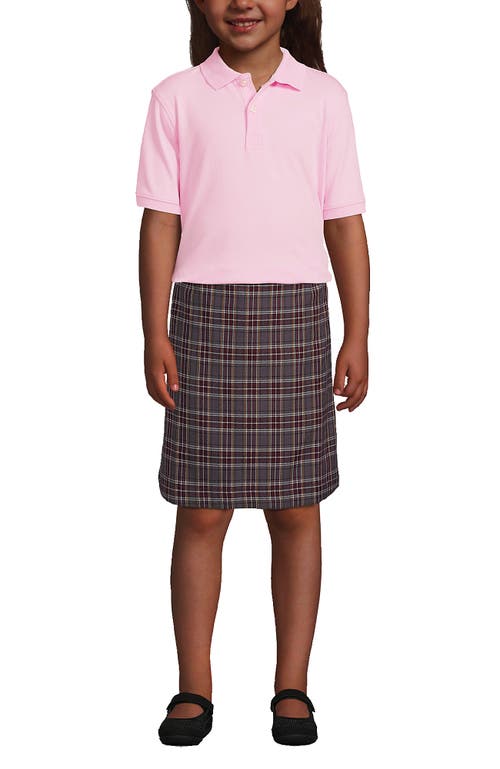 Lands' End School Uniform Kids Short Sleeve Interlock Polo Shirt In Ice Pink