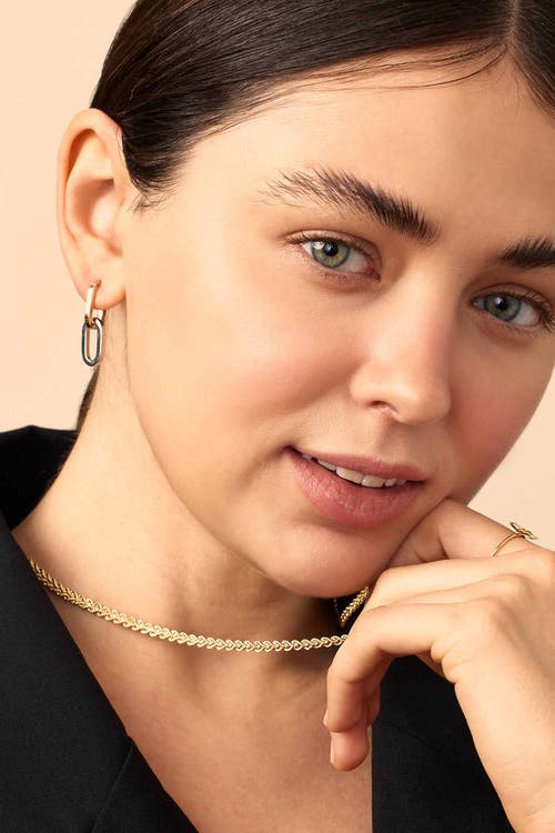 Oradina 14k Gold Shift Drop Earrings In Two-tone Gold