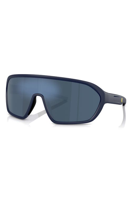 Shop Scuderia Ferrari 42mm Mirrored Pillow Sunglasses In Matte Blue