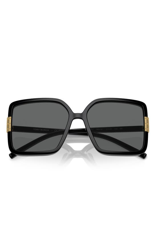 Shop Tory Burch 57mm Square Sunglasses In Black