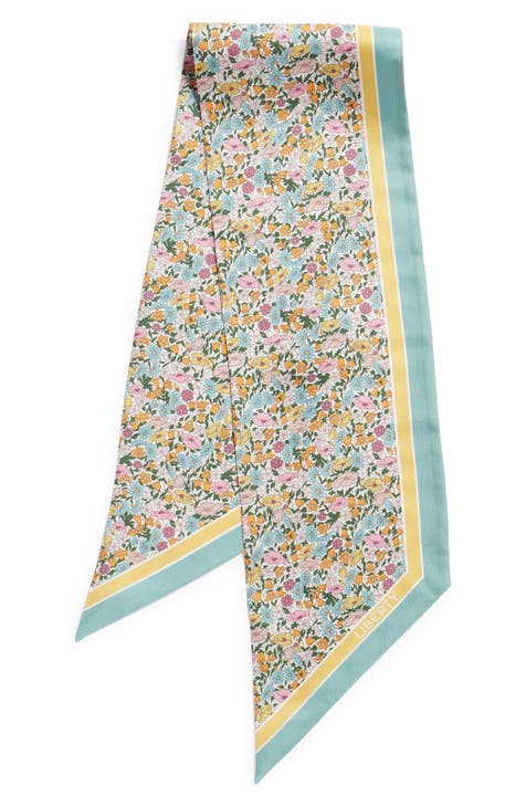 Tasha Butterfly Floral Print Scarf in Blue