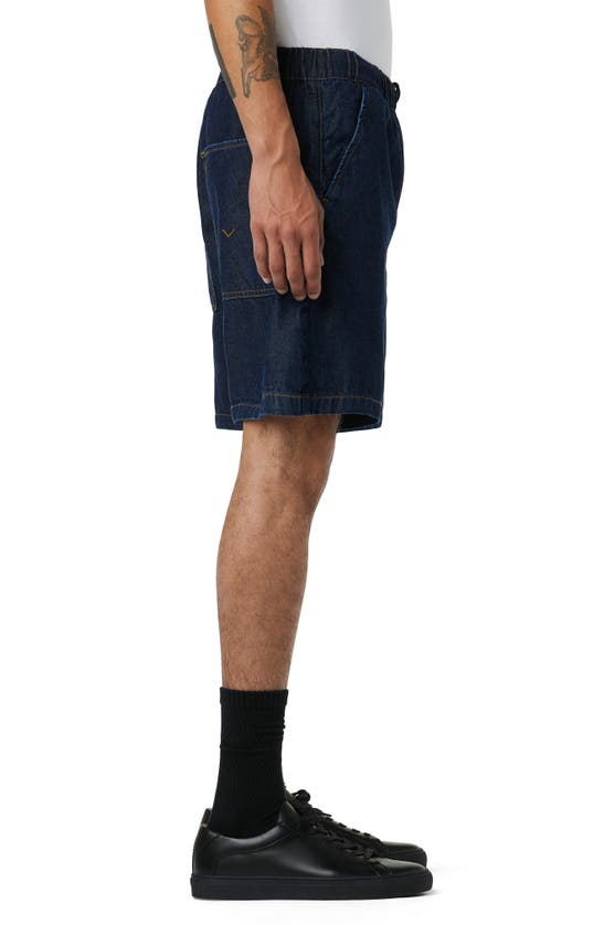 Shop Hudson Drawstring Waist Denim Shorts In Dark Chambray