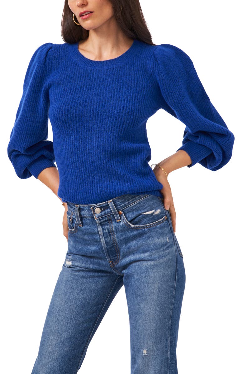 1.STATE Balloon Sleeve Sweater, Main, color, SEA BLUE
