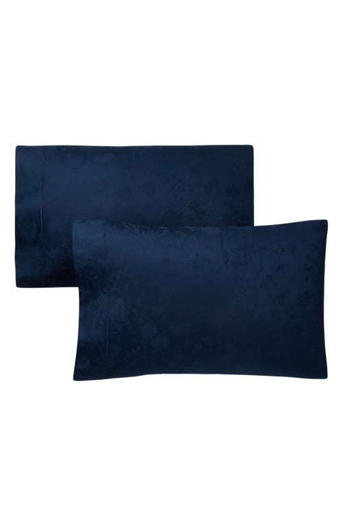 Ralph Lauren Bethany 350 Thread Count Floral Jacquard Pillowcases in Polo Navy at Nordstrom