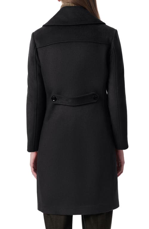 Shop Bernardo Double Breasted Long Coat In Black