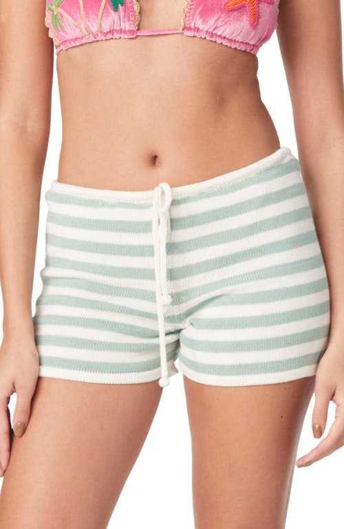 Maddy Stripe Cover-Up Shorts in Mint