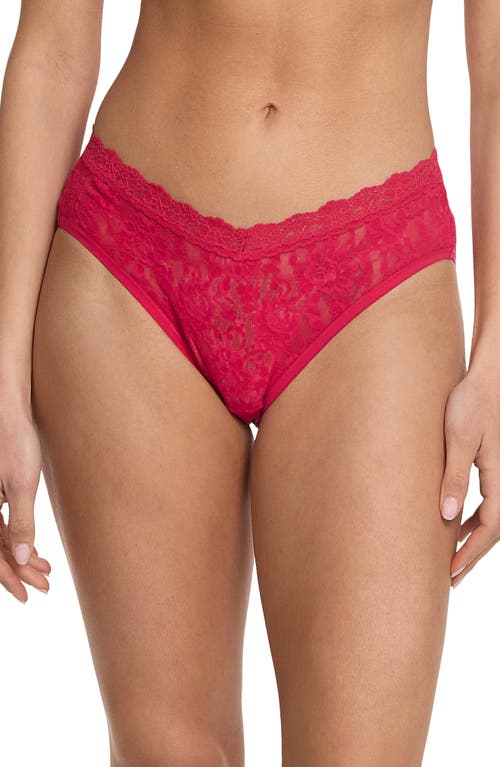 Hanky Panky V-front High Cut Thong In Beet Juice Red