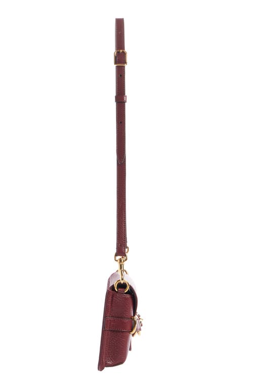 Shop Chloé Mini Cape Leather Crossbody Bag In Brunet Red 622