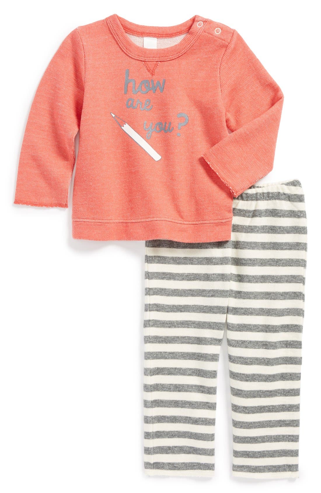 Stem Baby 'How Are You?' Organic Cotton Sweatshirt & Pants (Baby