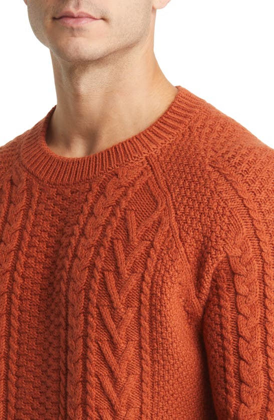 SCHOTT SCHOTT NYC HEAVYWEIGHT WOOL CABLE FISHERMAN SWEATER