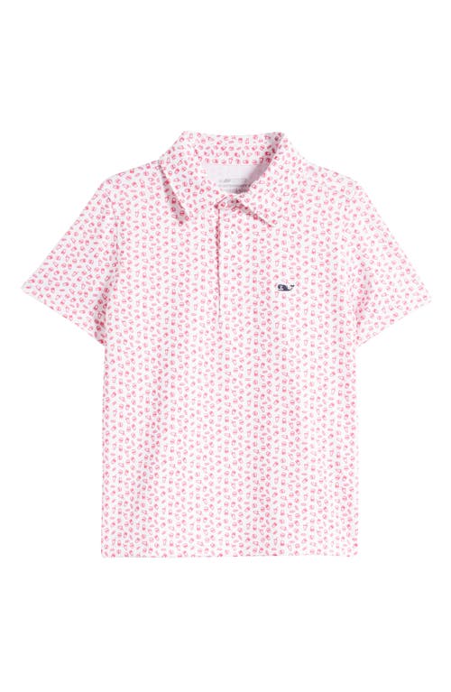 vineyard vines Kids' Sankaty Stretch Polo in Beach Neon Confetti