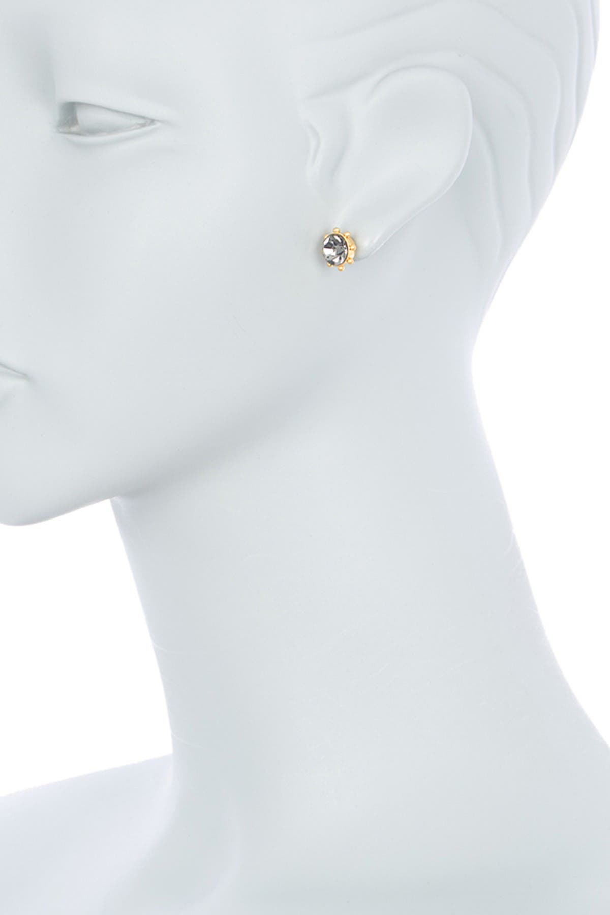 Kate Spade Gold-tone Bezel Set Crystal Stud Earrings In Charcoal4