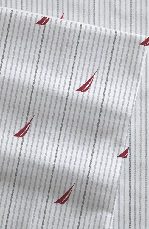 Nautica Audley Stripe Sheet Set In Red/grey