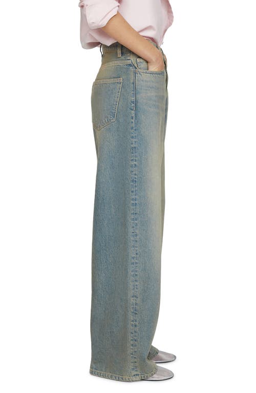 Shop Mango Low Rise Wide Leg Jeans In Open Blue