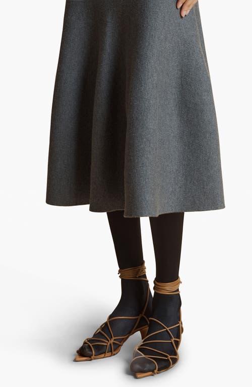 Shop Khaite Odil Sweater Trumpet Skirt In Sterling