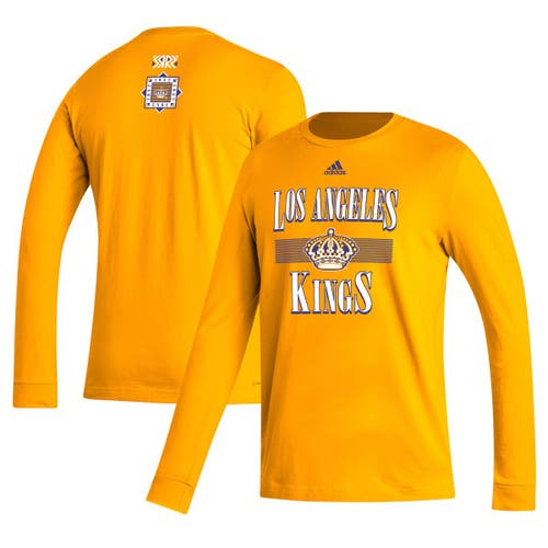 Men's adidas Gold Los Angeles Kings Reverse Retro 2.0 Fresh Playmaker Long Sleeve T-Shirt