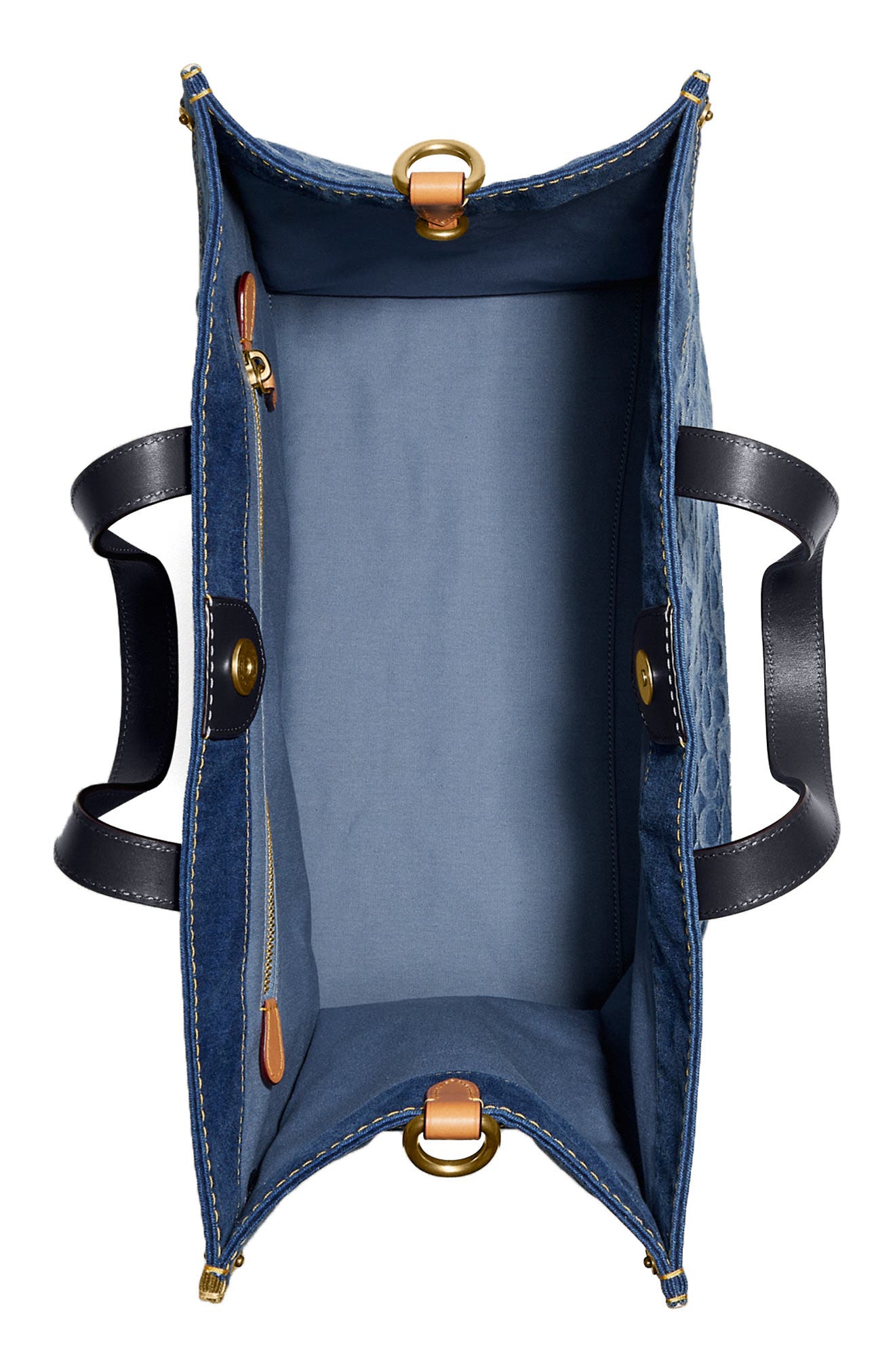 COACH Signature Denim & Leather Field Tote Nordstrom