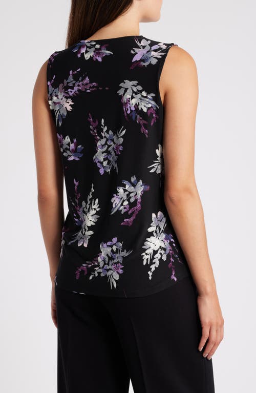 Shop Anne Klein Floral Shell In Anne Black Multi