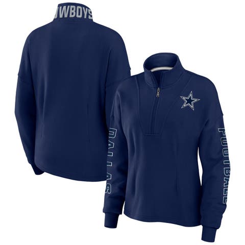 Antigua Dallas Cowboys Women's Navy Parker V-Neck Pullover Sweatshirt