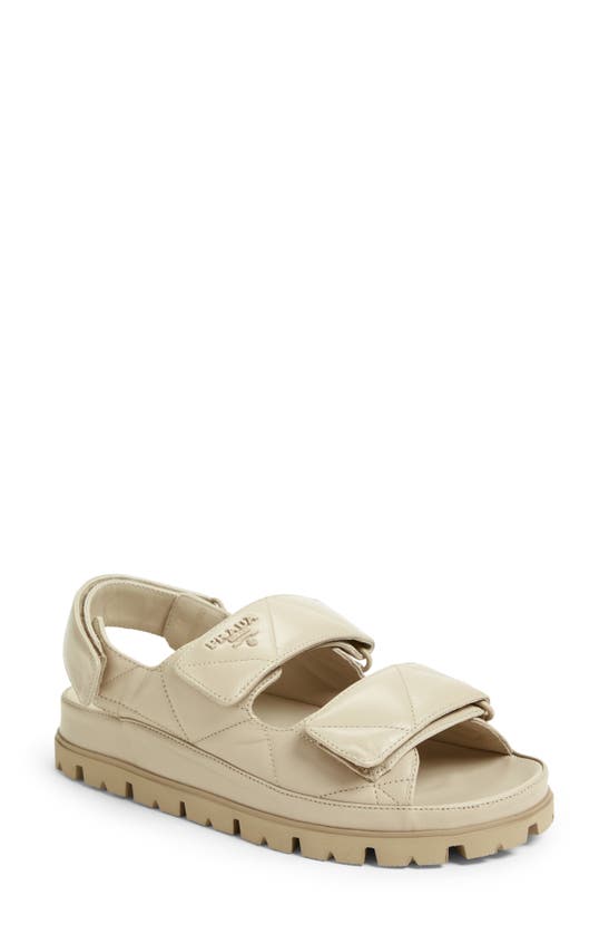 Prada 20mm Double Strap Sandal In Deserto | ModeSens