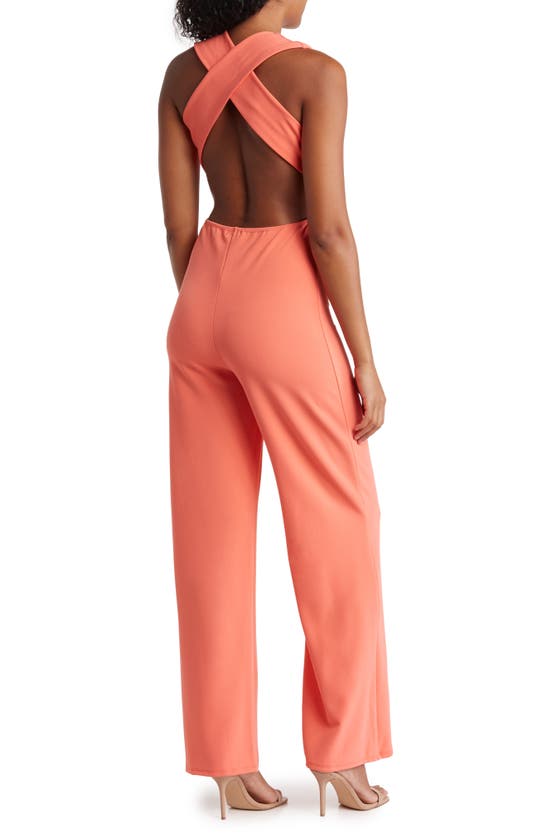 Bebe Halter Neck Jumpsuit In Rose