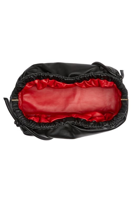 Shop Mansur Gavriel Small Cloud Leather Clutch In Black/flamma