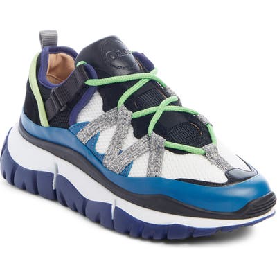 Chloe Blake Cross Strap Sneaker, White
