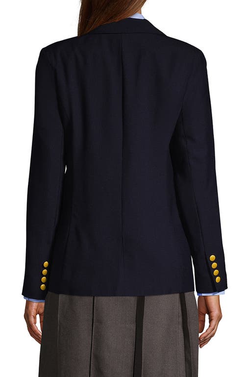 Shop Lands' End School Uniform  Hopsack Blazer In Deep Navy