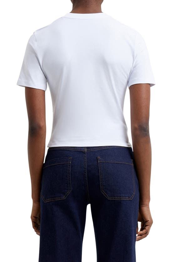 Shop French Connection Rallie Cotton T-shirt In Linen White