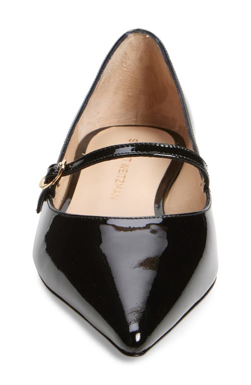 Shop Stuart Weitzman Emilia Mary Jane Flat In Black Patent