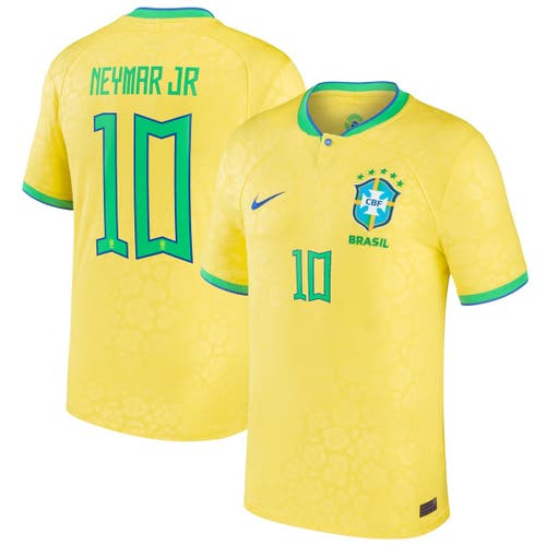 Men's Nike Neymar Jr. Yellow Brazil National Team 2022/23 Home Breathe Stadium Replica Player Jersey