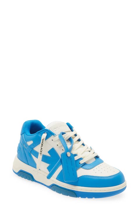 Luxury men's sneakers - Out of Office Off-White sneakers in white and blue  leather