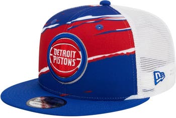 New Era Men's New Era White/Blue Detroit Pistons Back Half 9FIFTY