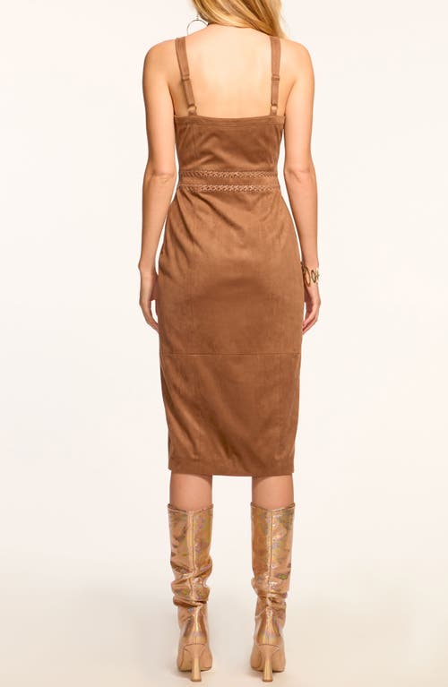 Shop Ramy Brook Margery Faux Suede Dress In Saddle