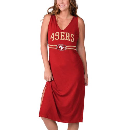 Women's G-III 4Her by Carl Banks Scarlet San Francisco 49ers Training V-Neck Maxi Dress