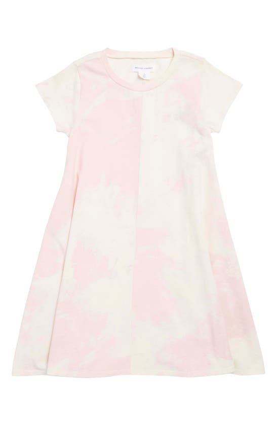 Melrose And Market Kids' Short Sleeve Knit Dress In Pink Lotus Tie Dye