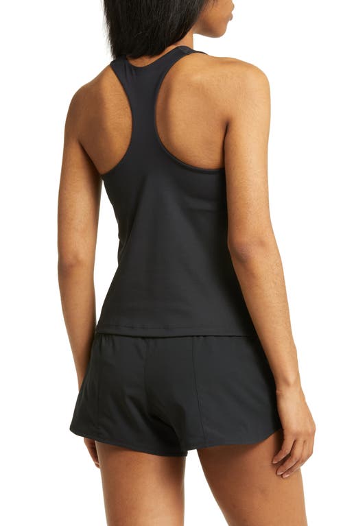 Shop Nike Dri-fit Swoosh Bra Racerback Tank In Black/black/white